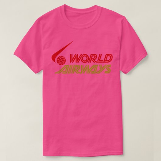 Retro Airlines World Airways Oakland CA 1975 T-Shirt (Design vorne)
