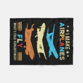 Retro Airplane Heartbeat Lot Flying Cool Aviator  Fleecedecke (Vorderseite (Horizontal))