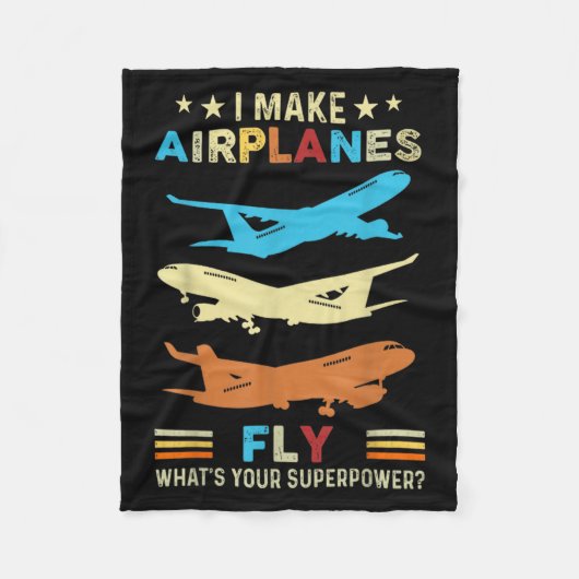 Retro Airplane Heartbeat Lot Flying Cool Aviator  Fleecedecke (Vorderseite)