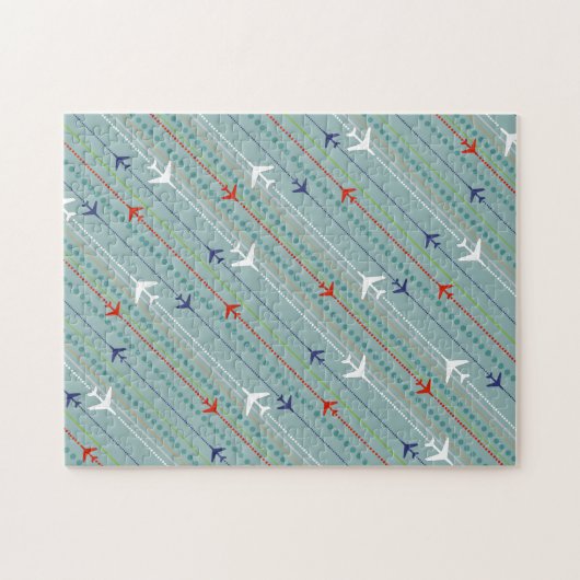 Retro Airplane Pattern Puzzle (Horizontal)