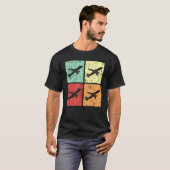 Retro Airplane Plane Pilot Aviator Sky Flight Inst T-Shirt (Vorne ganz)