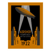Retro Airship Travel der 20er Jahre Poster (Vorderseite)