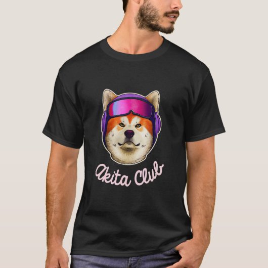 Retro Akita Inu Club Hund Coole Welpen Frauen Kind T-Shirt (Vorderseite)
