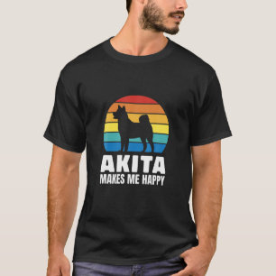 Retro Akita Inu Hundemutter Hundevater Vintage Aki T-Shirt