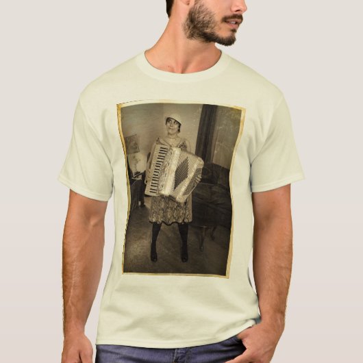 Retro Akkordeon-Mädchen T-Shirt (Vorderseite)