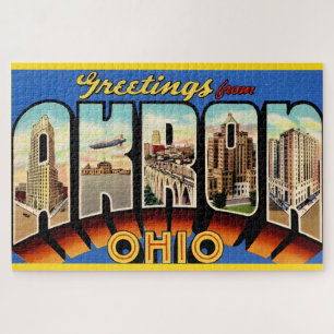 Retro Akron Ohio 20x30 Puzzle