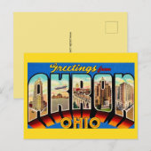 Retro Akron Ohio Gruß  Postkarte (Vorne/Hinten)
