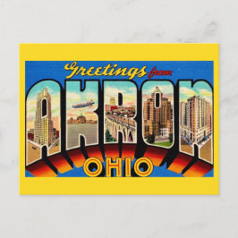 Retro Akron Ohio Gruß Postkarte