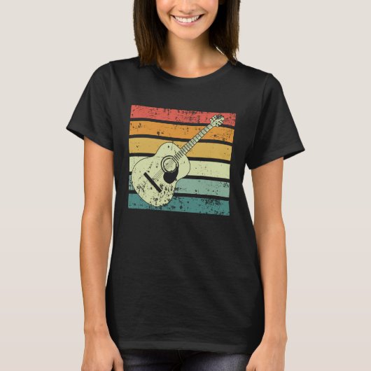 Retro-Akustikgitarre T-Shirt (Vorderseite)