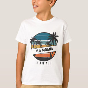 Retro Ala Moana Strand Hawaii Surfbrett Surfen  T-Shirt