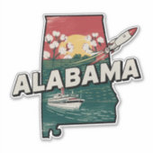 Retro Alabama Aufkleber (Vorderseite)