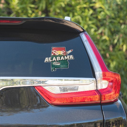 Retro Alabama Aufkleber (Auto Seite)
