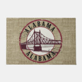 Retro Alabama Bridge Briefmarke Fußmatte (Vorderseite)