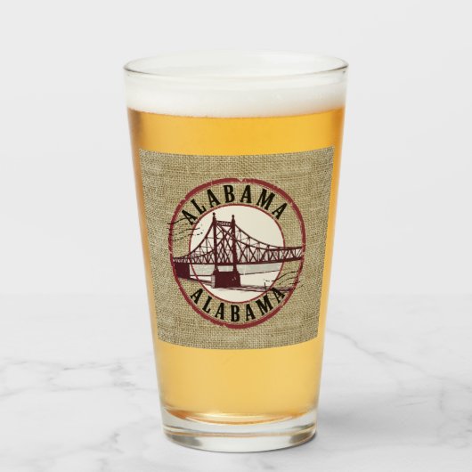 Retro Alabama Bridge Briefmarke Glas (Vorne (Gefüllt))