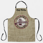 Retro Alabama Bridge Briefmarke Personalisiert Schürze (Vorderseite)