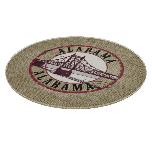 Retro Alabama Bridge Briefmarke Schneidebrett (Ecke)