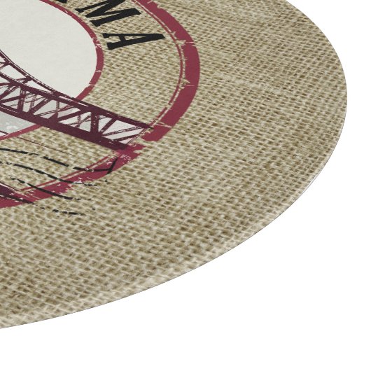 Retro Alabama Bridge Briefmarke Schneidebrett (Ecke)