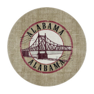 Retro Alabama Bridge Briefmarke Schneidebrett