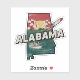 Retro Alabama Staat Car Sticker