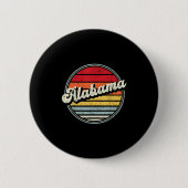 Retro Alabama Zuhause Staat Cool 70er Style Sunset Button (Vorderseite)