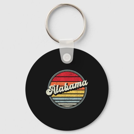 Retro Alabama Zuhause Staat Cool 70er Style Sunset Schlüsselanhänger (Vorderseite)