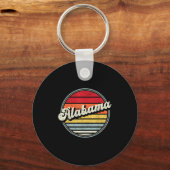 Retro Alabama Zuhause Staat Cool 70er Style Sunset Schlüsselanhänger (Vorderseite)