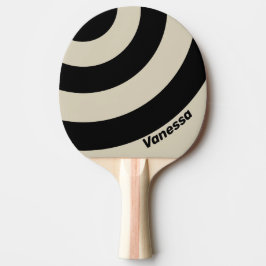 Retro Alabaster Drei-Kreis-Streifen mit Namen Tischtennis Schläger