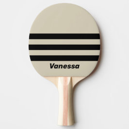 Retro Alabaster Drei quer gestreift mit Namen Tischtennis Schläger