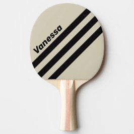 Retro Alabaster Dreifache Streifen mit Namen Tischtennis Schläger