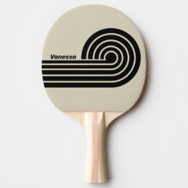 Retro Alabaster Dual Curl Streifen mit Namen Tischtennis Schläger
