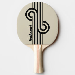 Retro Alabaster Dual Stripe Loop mit Namen Tischtennis Schläger