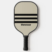Retro Alabaster Three Across Striping with Name Pickleball Schläger (Rückseite)