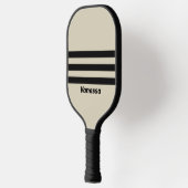 Retro Alabaster Three Across Striping with Name Pickleball Schläger (Links)