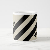 Retro Alabaster Three Stripes with Name Jumbo-Tasse (Vorderseite)