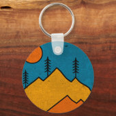 Retro Alaska Anchorage Berg Souvenir 80er Schlüsselanhänger (Vorderseite)