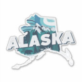 Retro Alaska Aufkleber (Vorderseite)