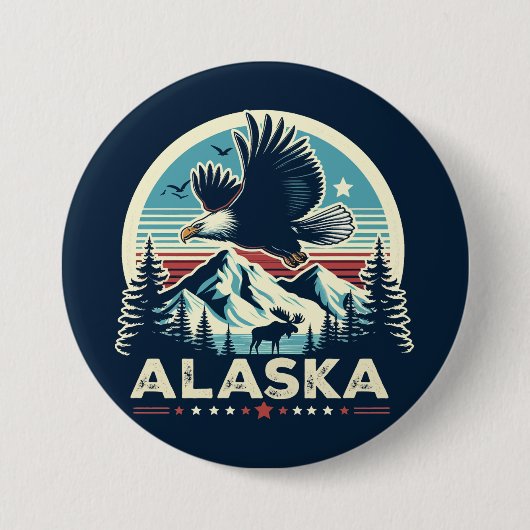 Retro Alaska Button (Vorderseite)