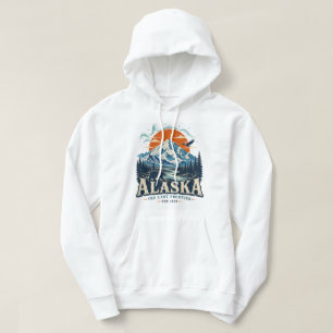 Retro-Alaska-Gebirgszug-Grafik-Hoodie Hoodie