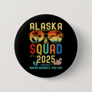 Retro Alaska Kreuzfahrt Urlaub 2025 Familie Freund Button