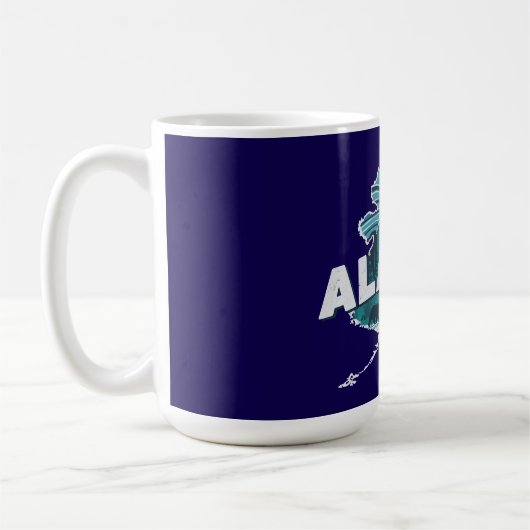 Retro Alaska Landschaftliche Silhouette Kaffeetasse (Links)