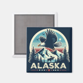 Retro Alaska Magnet (Vorderseite/Rückseite)
