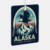 Retro Alaska Ornament Aus Metall (Vorderseite Rechts)