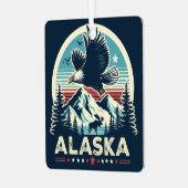 Retro Alaska Ornament Aus Metall (Vorderseite links)