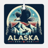 Retro Alaska Ornament Aus Metall (Vorderseite)