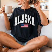 Retro Alaska Shirt, USA Patriotic Gift for Women