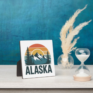 Retro-Alaska-Sonnenuntergang-Abenteuer-Homedekor Fotoplatte