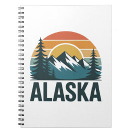 Retro-Alaska-Sonnenuntergangs-Abenteuer  Notizblock