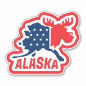 Retro Alaska Staat Aufkleber (Vorderseite)