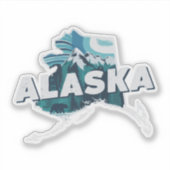 Retro Alaska Staat Sticker (Vorderseite)