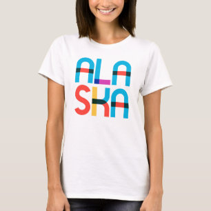 Retro Alaska Sunset 80er Pop Art T-Shirt